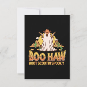 Cartão De Agradecimento Boo Haw Ocidental Halloween Vintage Fantasma Engra