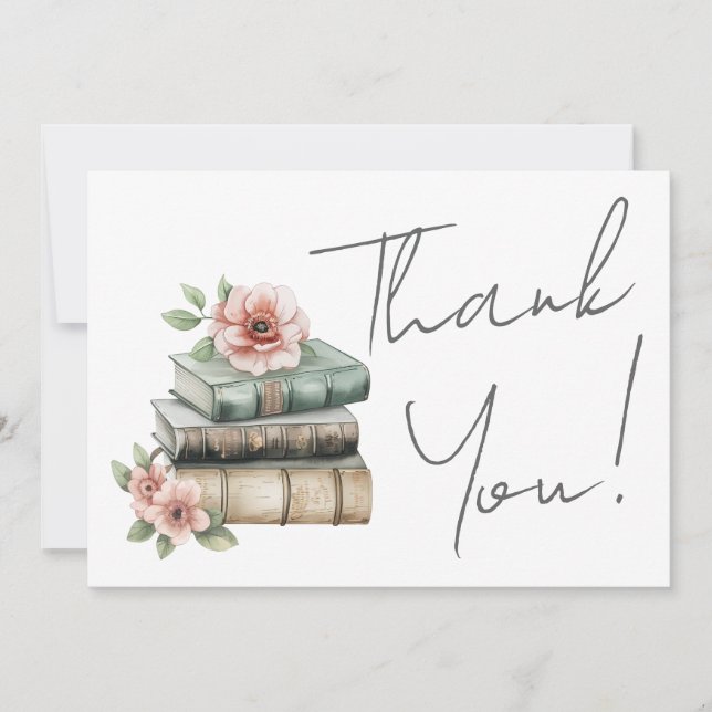 Cartão De Agradecimento Book Floral Thank You (Frente)