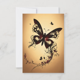 Cartão De Agradecimento Borboleta Artística Design Personalizada Obrigado