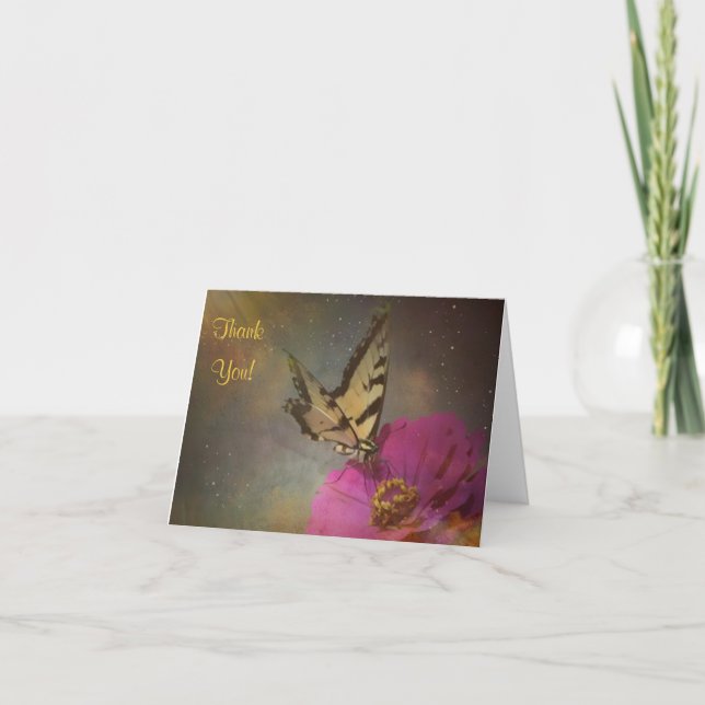 Cartão De Agradecimento Borboleta No Jardim (Frente)