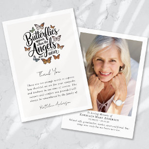 Cartão De Agradecimento Borboletas Angels Foto Memorial Simpatia Funeral