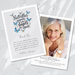 Cartão De Agradecimento Borboletas Angels Foto Memorial Simpatia Funeral