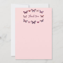 Cartão De Agradecimento Borboletas Elegantes Chuveiro de Noiva PERSONALIZA