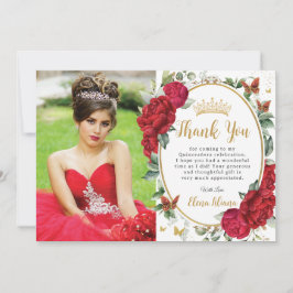 Cartão De Agradecimento Borboletas Florais Quinceañera Foto