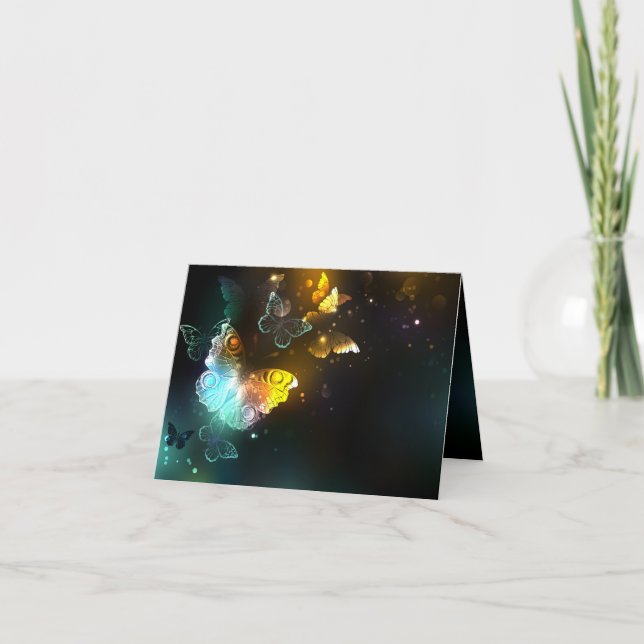Cartão De Agradecimento Borboletas luminosas e borboletas noturnas (Frente)