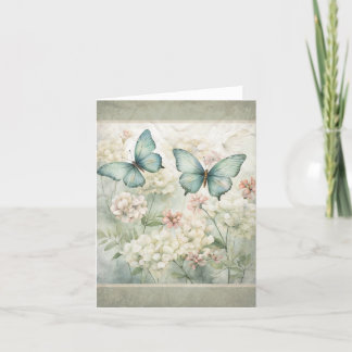 Cartão De Agradecimento Borboletas Na Vintagem Do Jardim Nota 2
