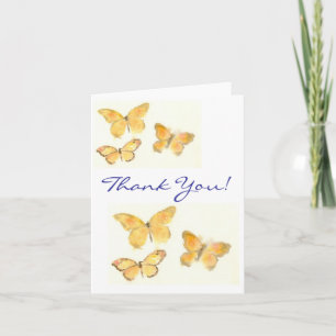 Cartão De Agradecimento Borboletas 'Obrigado' Notecard