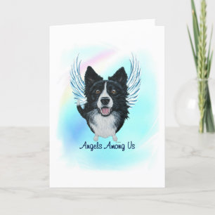 Cartão De Agradecimento Border Collie Angel Dog Pet Loss Sympathy Card