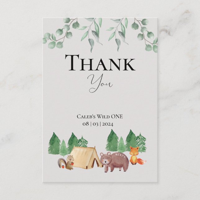 Cartão De Agradecimento Bosque Selvagem UM  (Frente)