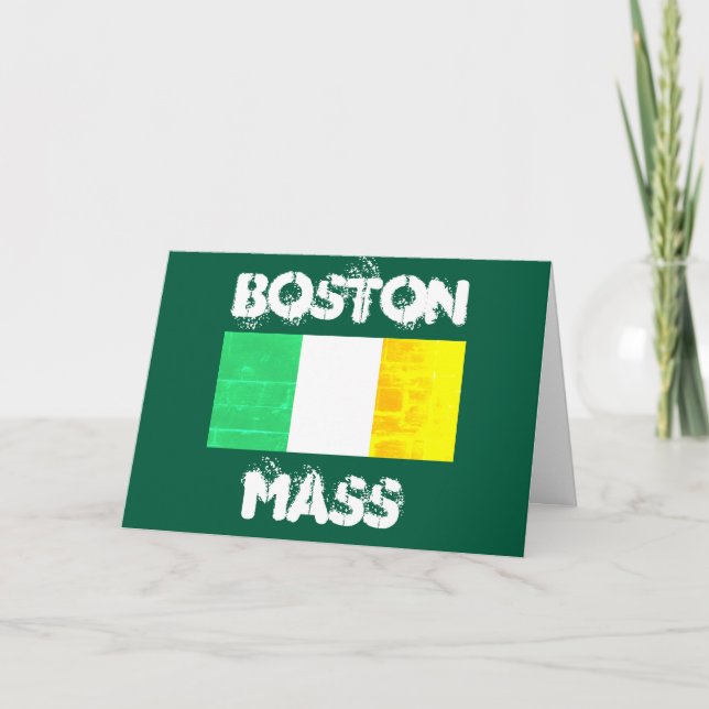Cartão De Agradecimento Boston Massachusetts Celtic Pride – Irish Flag (Frente)