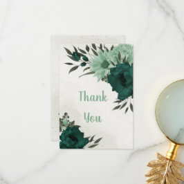 Cartão De Agradecimento botânica das flores verdes esmeraldas