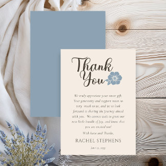 Cartão De Agradecimento Botanical Baby Shower Thank You Card Sage Blue
