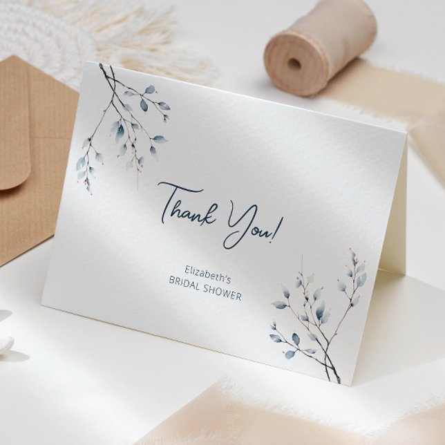 Cartão de Agradecimento Botânico de Inverno Azul F (Criador carregado)