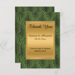 cartão de agradecimento BOTÂNICO VERDE METÁLICO DO