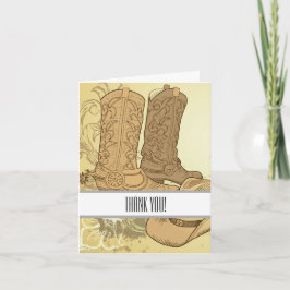 Cartão De Agradecimento Botas de Cowboy/Cowgirl Western Obrigado