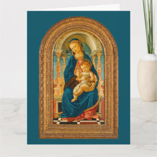 Cartão De Agradecimento Botticelli (1445-1510) Madonna & Criança Enthroned
