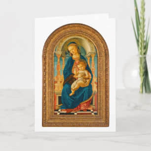Cartão De Agradecimento Botticelli (1445-1510) Virgem e o Menino Entroniza