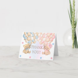 Cartão De Agradecimento Boy Girl Twins Baby Shower