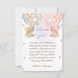 Cartão De Agradecimento Boy Girl Twins Baby Shower