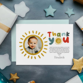 Cartão De Agradecimento Boys Photo First Trip Around The Sun Birthday