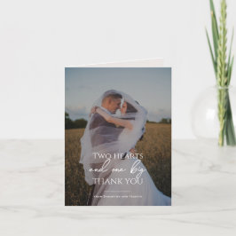 Cartão De Agradecimento Bradford Foto Moderna e Tipografia de Casamento