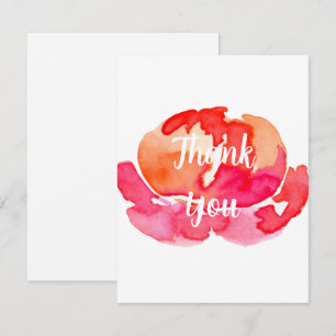 Cartão De Agradecimento Branca personalizada do Flor Rosa Muito Obrigado