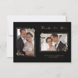 Cartão De Agradecimento Branches Botânicas Frame 2 Fotos Casamento