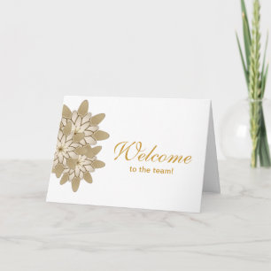 Cartão De Agradecimento Branco com o obrigado floral Dourado de Lotus voc