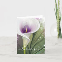 Branco Elegante e Purple Calla Lily Dobrada
