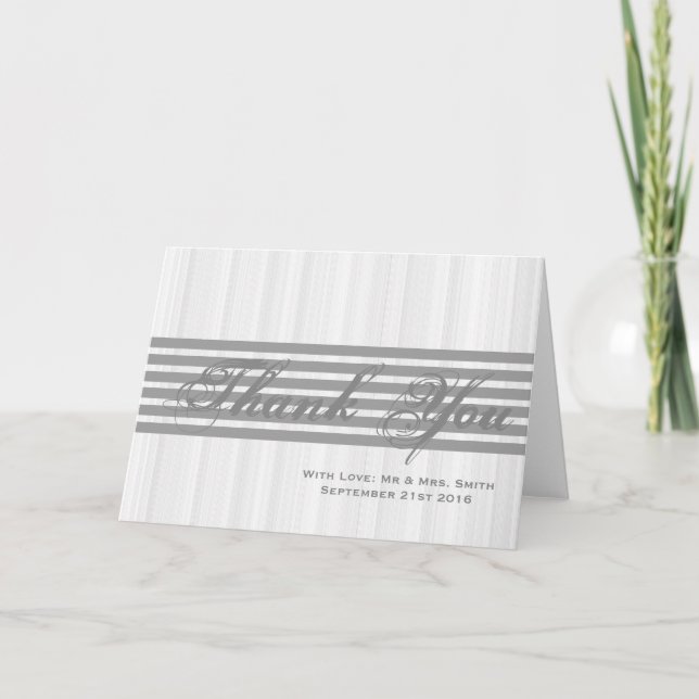 Cartão de Agradecimento Branco Minimalista com Lis (Frente)