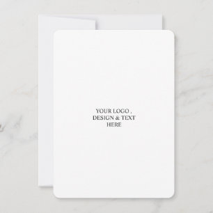 Cartão De Agradecimento Branco Personalizado – Seu Logotipo & Texto Aqui