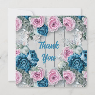Cartão De Agradecimento Brick Shabby Nautica Branco majestoso rosa pálido