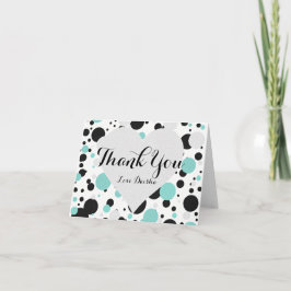 Cartão De Agradecimento BRIDE & Bridesmaid Prata & Bolinhas Azul Teal