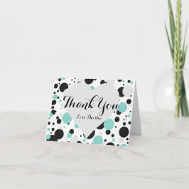 Cartão De Agradecimento BRIDE & Bridesmaid Prata & Bolinhas Azul Teal