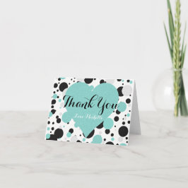 Cartão De Agradecimento BRIDE & Bridesmaids Teal Blue Bolinhas