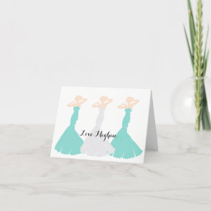 Cartão De Agradecimento BRIDE & Co. Bridesmaids Teal Weding Bridal Party