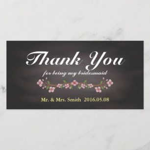 Cartão De Agradecimento Bridesmaid Do Quadro Floral Russo