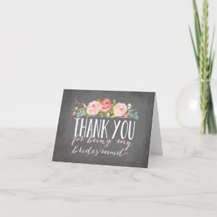 Cartão De Agradecimento Bridesmaid Obrigado Bridesmaid