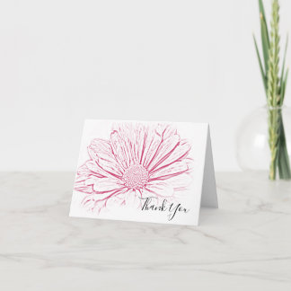 Cartão De Agradecimento Bridesmaid (Ponta Rosa) Obrigado