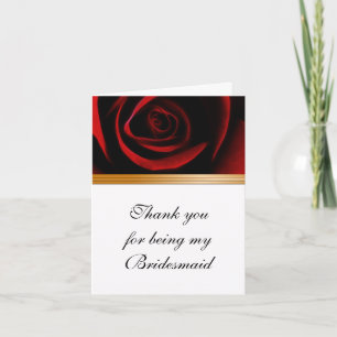 Cartão De Agradecimento Bridesmaid Thank You Card Roses Are Red