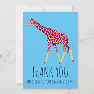 Cartão De Agradecimento Bright colors giraffe thank you card