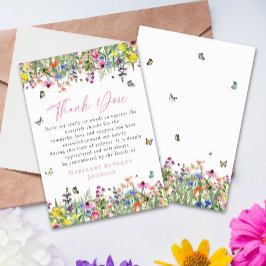 Cartão De Agradecimento Bright Floral Memorial Celebração da Vida