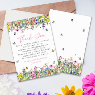 Cartão De Agradecimento Bright Floral Memorial Celebração da Vida