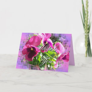 Cartão De Agradecimento Bright Mauve Pansy card-customize any occasion