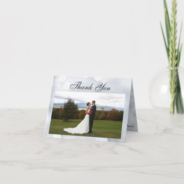 Cartão de Agradecimento Brilhante com Luzes de Nev (Frente)