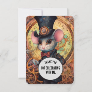 Cartão De Agradecimento Brilhante Obrigado Costume De Animais Steampunk