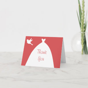 Cartão De Agradecimento Brincadeira de Casamento Obrigado com Dova Branca