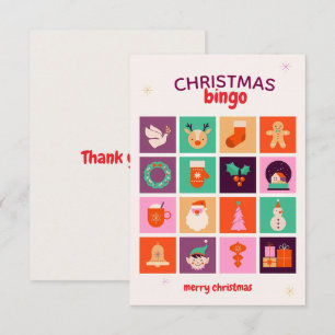 Cartão De Agradecimento Brincadeira Festiva Colorida Ilustrada Bingo De Na