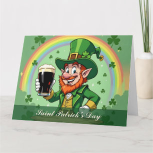 Cartão De Agradecimento Brindes do Leprechaun Sob o Arco-íris