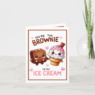 Cartão De Agradecimento Brownie e Sorvete Kawaii Fofos